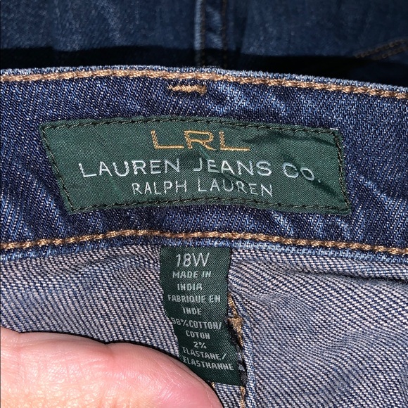 Lauren, Ralph Lauren Classic Blue Jeans 18w mid rise, straight leg, dark blue - Picture 6 of 9